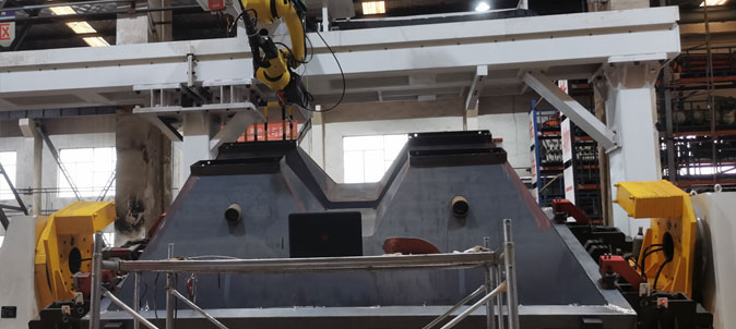 英萊焊縫跟蹤系統(tǒng)，應(yīng)用于配料倉料斗自動(dòng)化焊接！